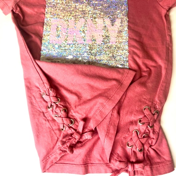 DKNY Deeper Pink Girls Top Size 7 - Picture 4 of 5